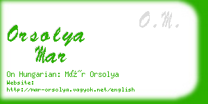 orsolya mar business card